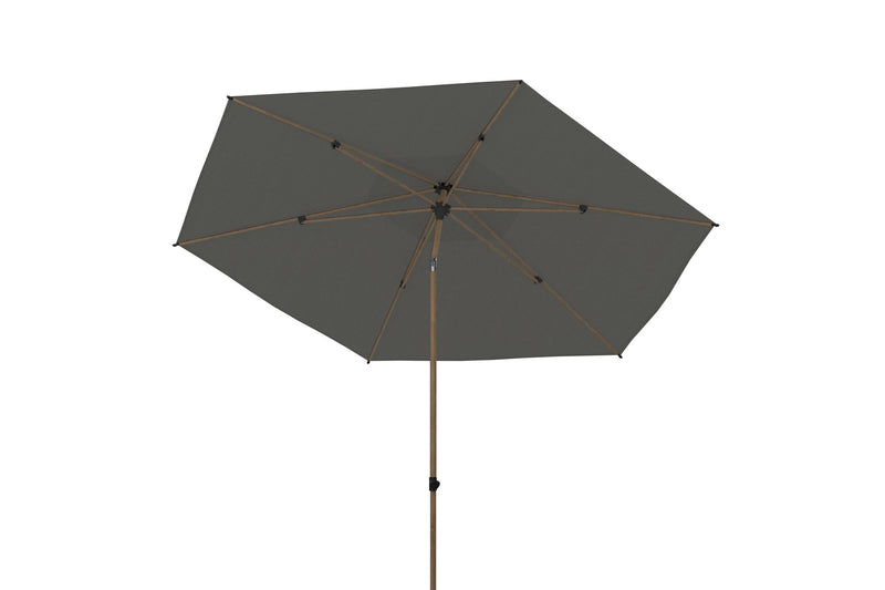 Azzurro middenstok parasol 300 cm Ø frame woodlook doek charcoal