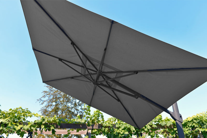 Max & Luuk Vince parasol antraciet/donkergrijs 3.5 m ∅ incl. verrijdbare betonvoet 95 kg