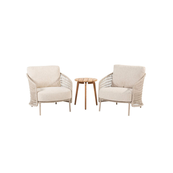 4 Seasons Outdoor 3-delige sofaset Puccini latte + Zucca sidetable