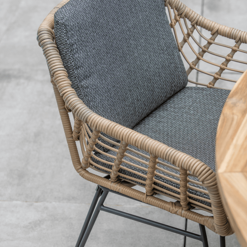 5-delige diningset Cottage Quatro 120 cm rond