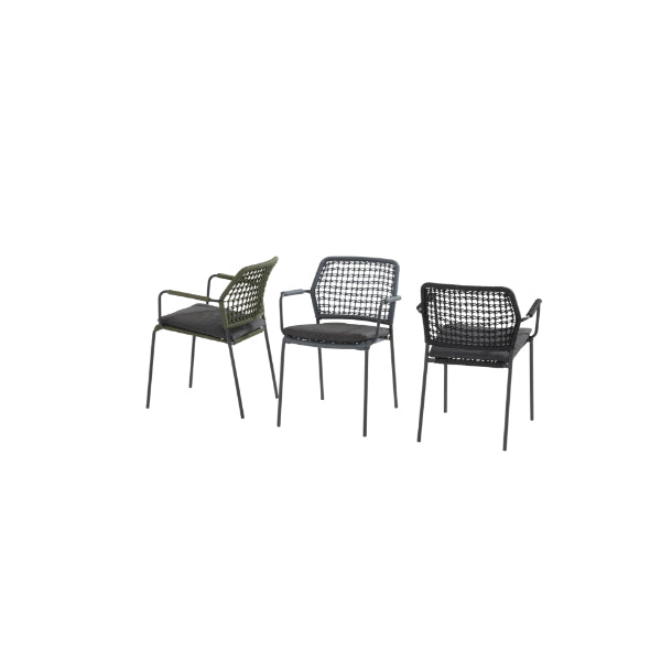 5-delige diningset Barista antraciet Quatro 120 cm rond