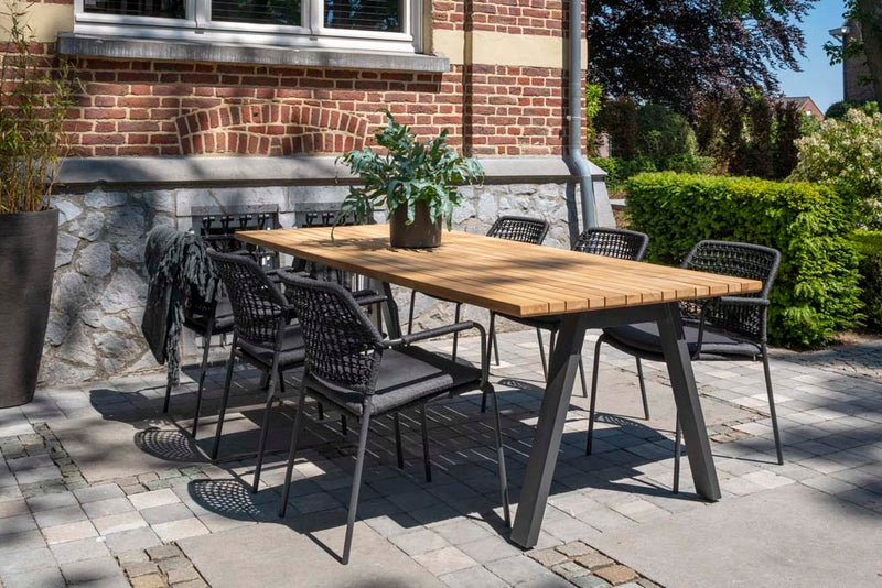 7-delige diningset Barista antraciet Ambassador 240x100 cm