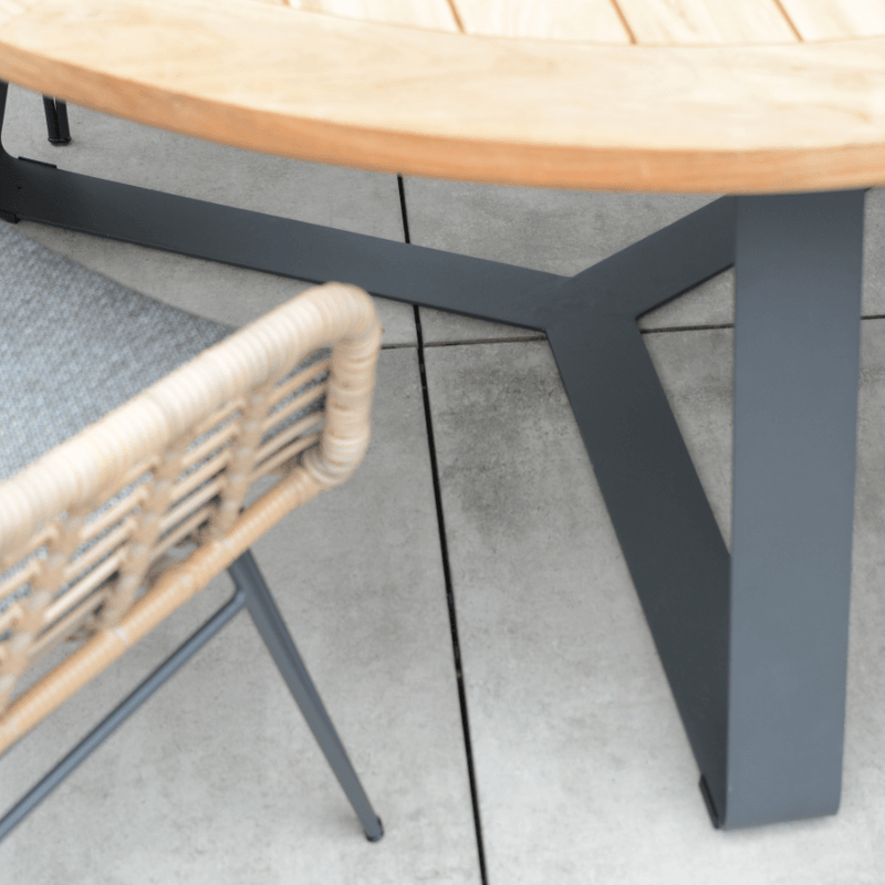 7-delige diningset Cottage Basso rond 160 cm
