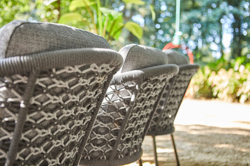 SUNS Nappa diningchair macrame weaving carbon grey