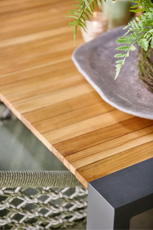 9-delige diningset Rialto aluminium teak Punta carbon grey