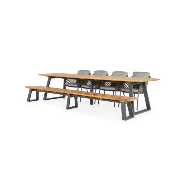 SUNS 6-delige diningset Tomar Nappa macrame weaving