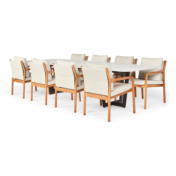 9-delige diningset SUNS Vittoria Palermo neolith wit