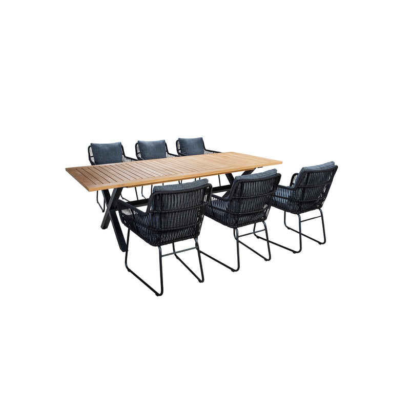 Yoi 7-delige diningset Ran panther black Wakai black