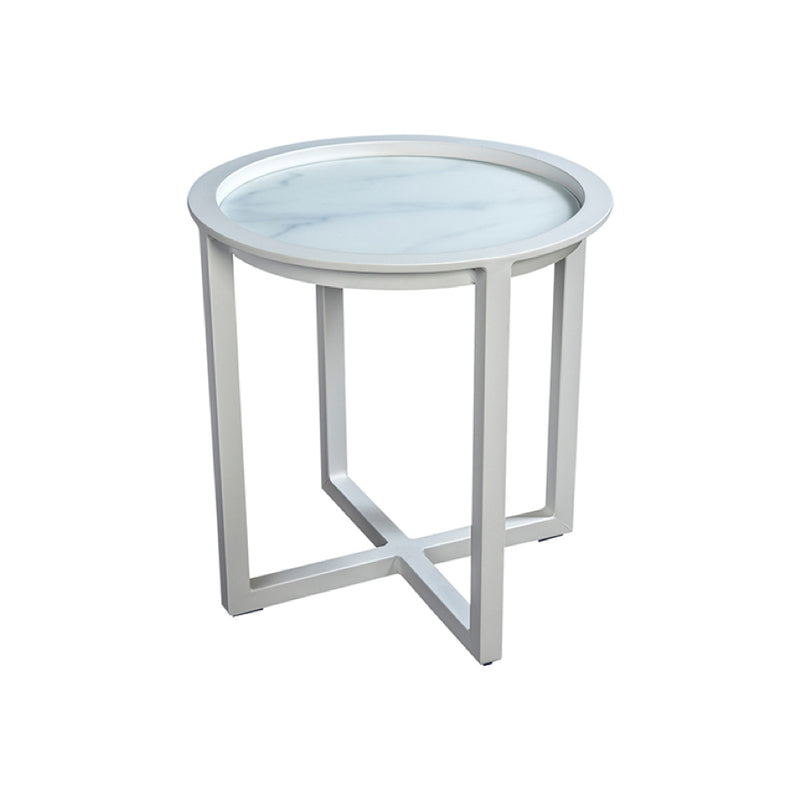 Queens loungetafel wit marmer 50 cm