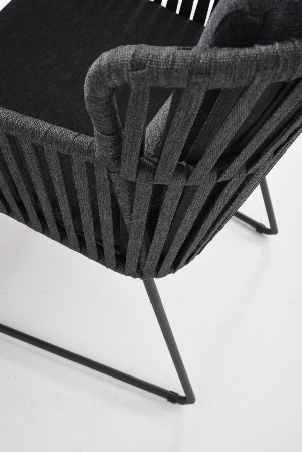 7-delige diningset Vitali antraciet Louvre 160 cm alu