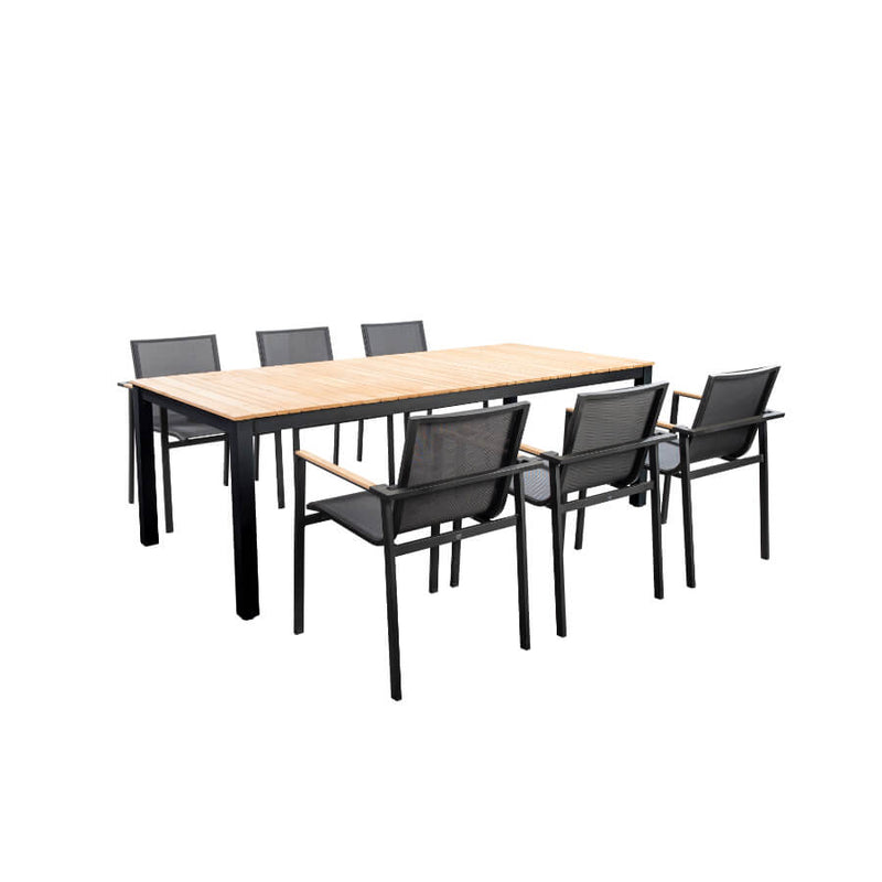 Arashi tafel 220x100 cm zwart